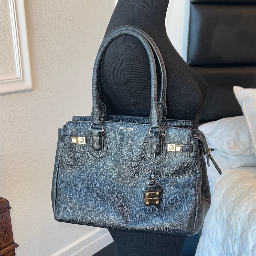 Henri Bendel Black Satchel with Gold Accents - Picture 6 of 6